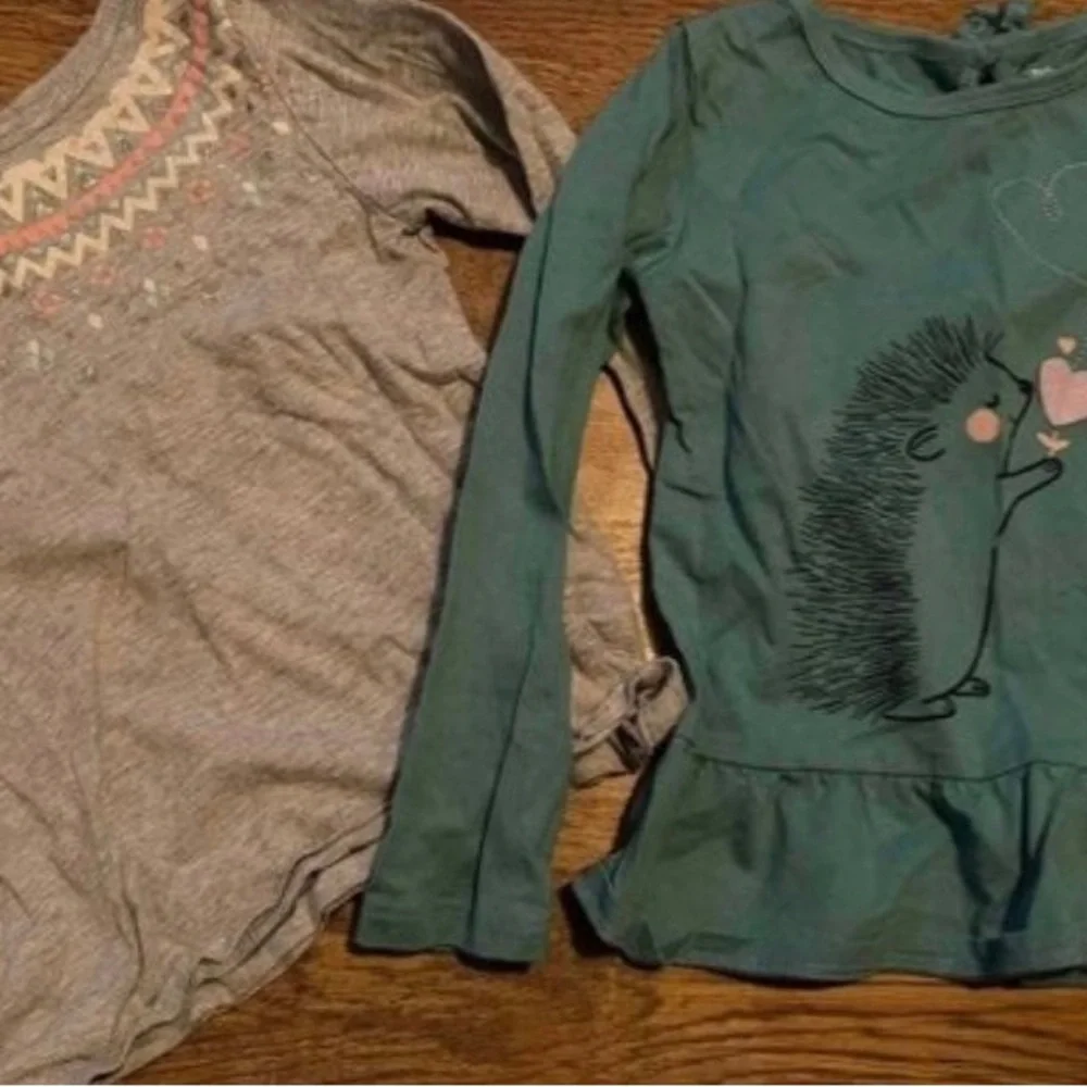 Girls 4T lot of 4 long sleeve shirts unicorn & fluffy friends shirts
